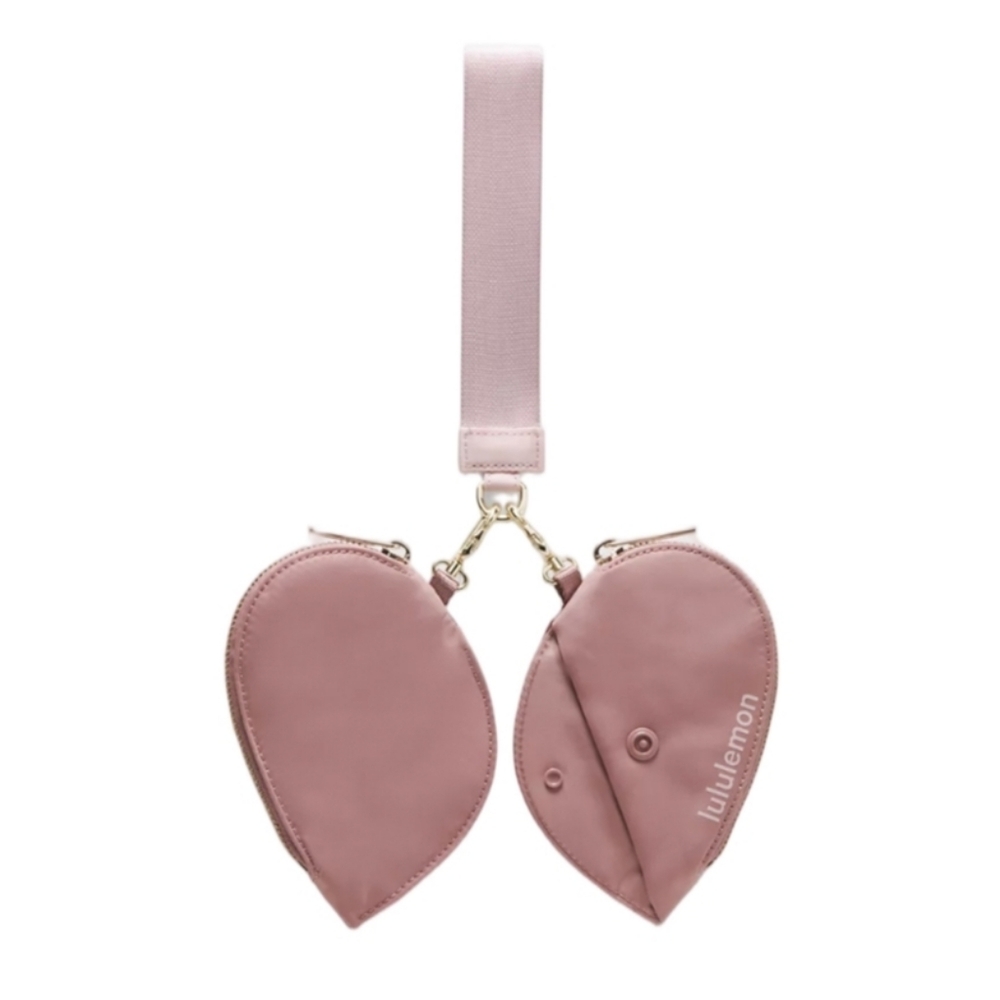 Lululemon Heart Spiced Chai Pink Haze & Gold Dual Pouch Wristlet LIMITED EDITION - Picture 2 of 6